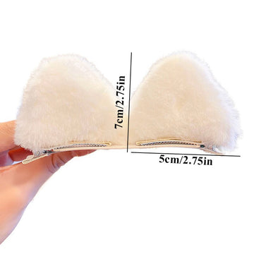 Cat Ear Hair Clips Children Sweet Hair Decorate Selfie Props Hair Clips Fashion Korean Style Hair Accessories Plush Hair Clips daiiibabyyy